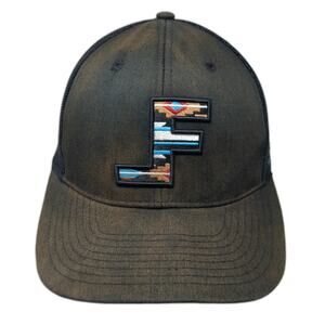 Lane Frost Trucker Hat Black One Size Snapback Mesh Southwest Pattern Logo